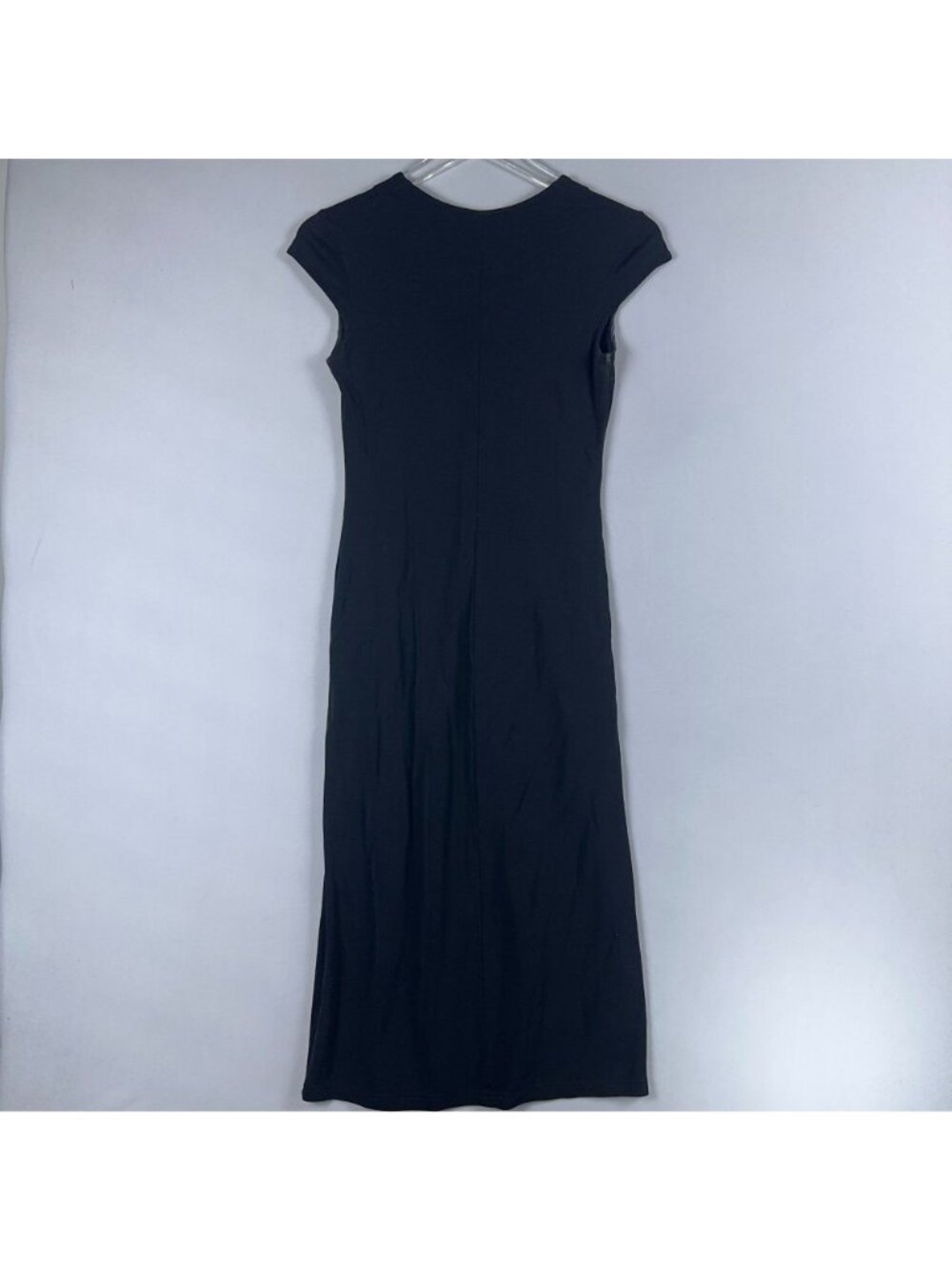 Gap Maxi Dress Size XS Black Cap Sleeve V-Neck Straight Hem - Picture 7 of 12